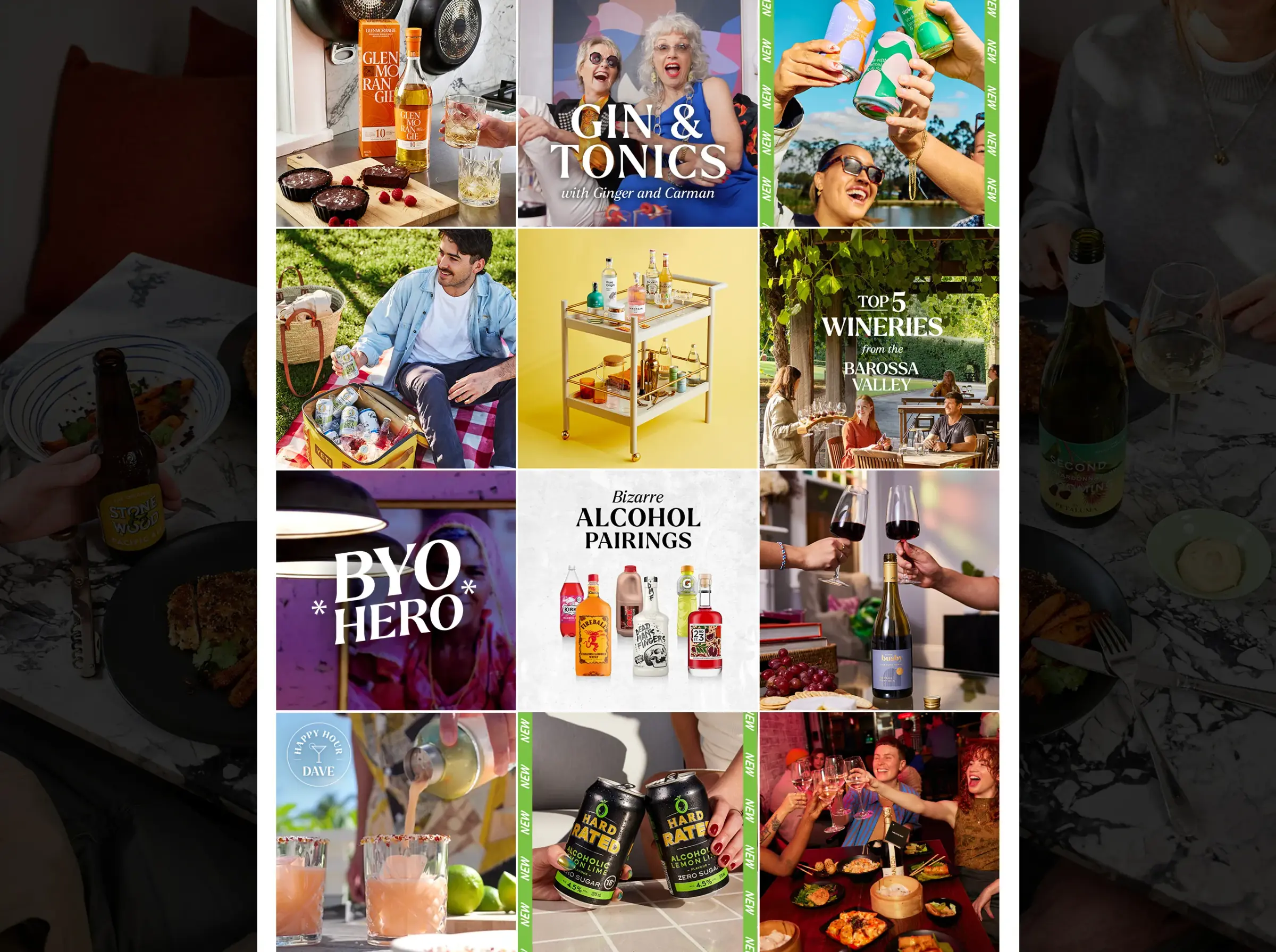 Cocktails, wine, seltzers, pairings, and festive gatherings for Liquorland and First Choice social campaign